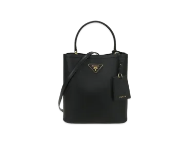 PRADA Saffiano Leather Medium Panier Bag "Black"