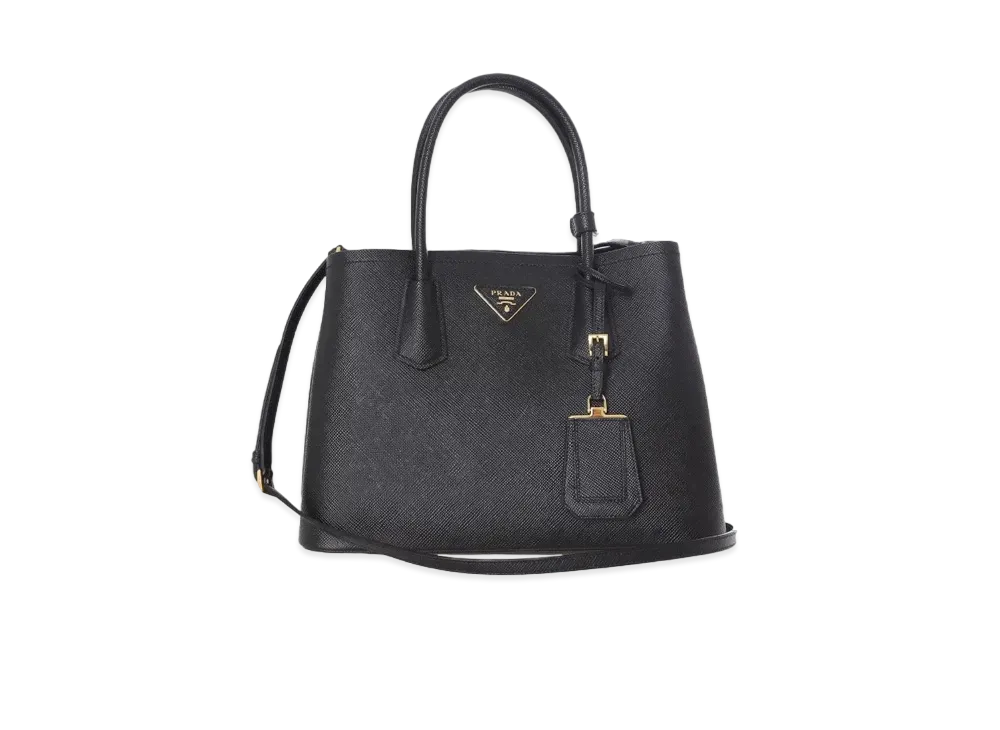PRADA Double Saffiano Leather Small Bag "Black"