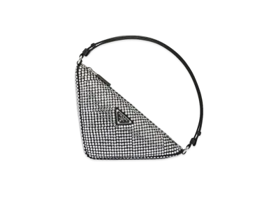 PRADA Crystal Studded Satin Pouch "Crystal"