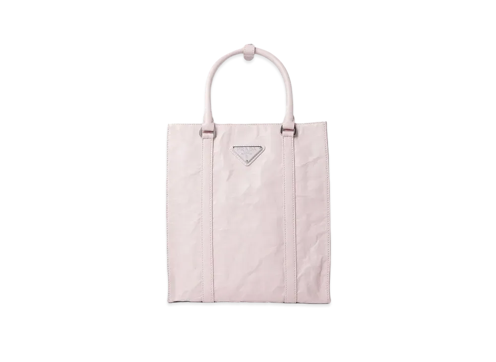 PRADA Antique Nappa Leather Mini Tote Bag "Alabaster Pink"