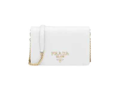PRADA Saffiano Leather Mini Bag "White"