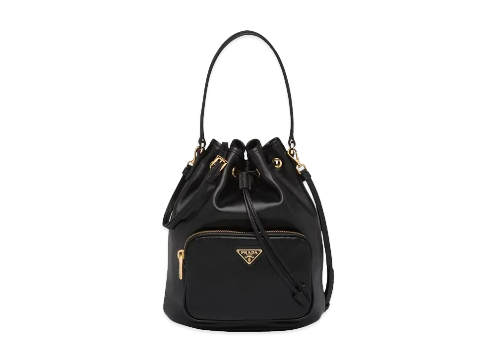 PRADA Duet Leather Handbag "Black"