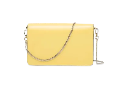 PRADA Brushed Leather Shoulder Bag Yellow