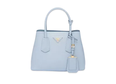 PRADA Double Saffiano Leather Mini Bag "Light Blue"