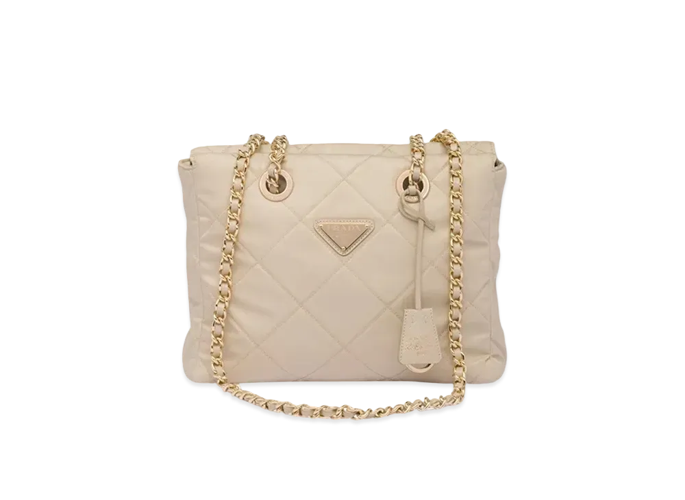 PRADA Re Edition 1995 Chaine Re Nylon Tote Bag "Desert Beige"