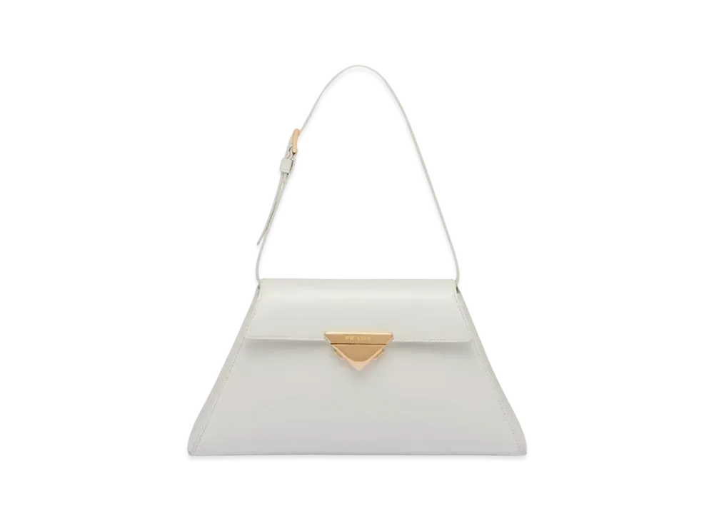 PRADA Medium Brushed Leather Handbag "White"