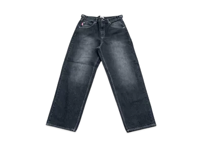 9090 King Logo Vintage Tapered Pants "Black"