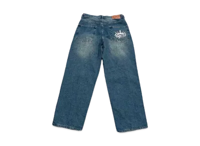 9090 King Logo Vintage Tapered Pants "Indigo"