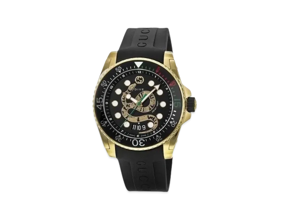 GUCCI Dive Snake "Black/Stainless Steel"