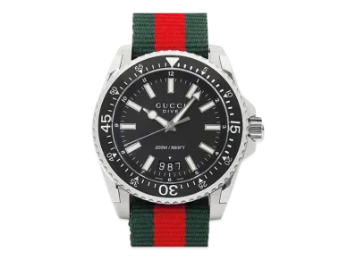 GUCCI Dive "Black/Stainless Steel/Green/Red"