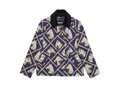 GUCCI Equestrian Nylon Barbour Jacket "Navy Blue"