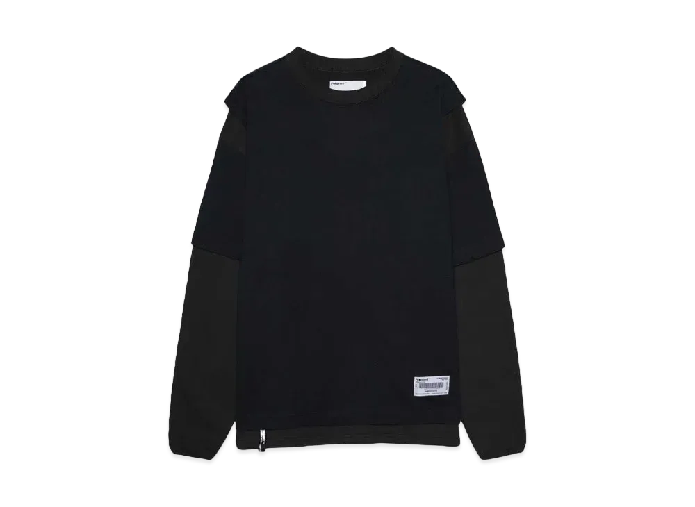 Poliquant THE LAYERED L/S SWEAT SHIRT
 "BLACK"