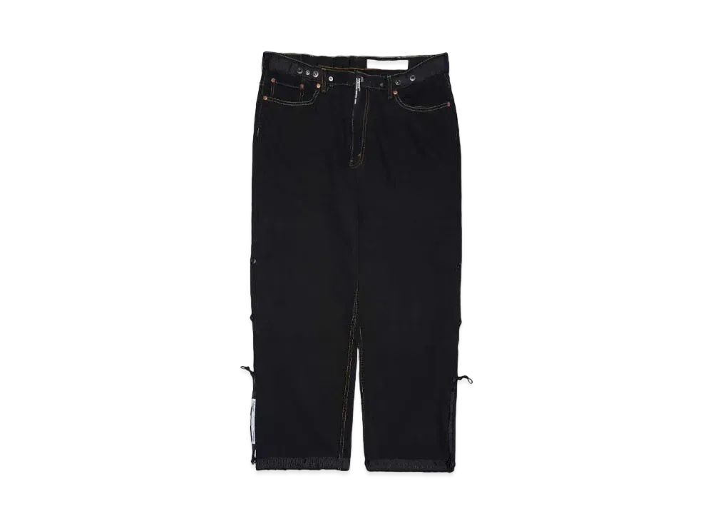 Poliquant THE DEFORMED ADJUSTABLE THRIFTING DENIM 550 [ FIGURE DYING ] "BLACK"