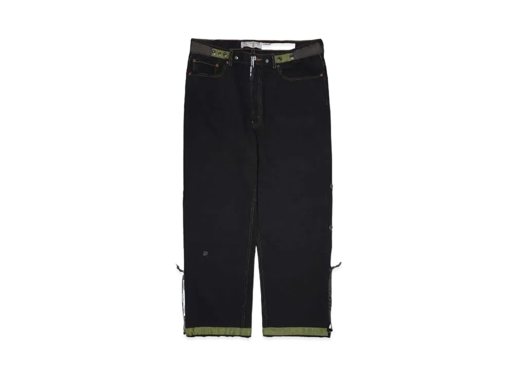 Poliquant THE DEFORMED ADJUSTABLE THRIFTING DENIM 550 [ FIGURE DYING ] "OLIVE"