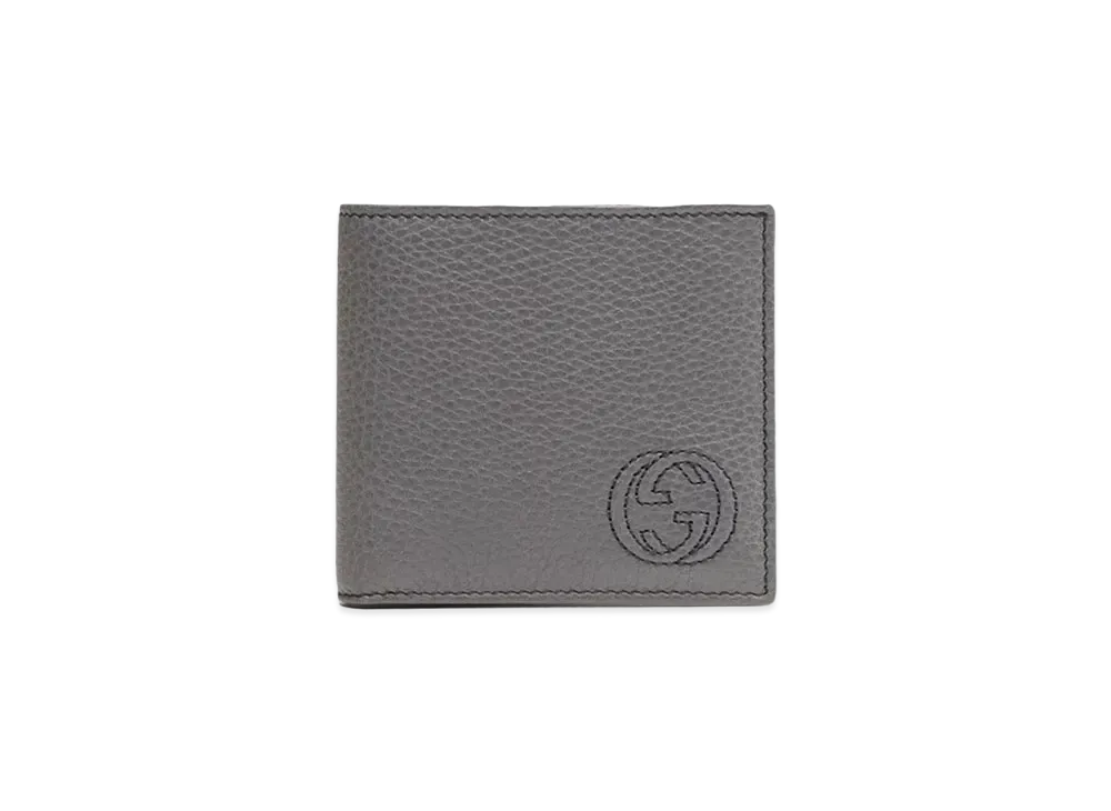 GUCCI Soho Coin Wallet Interlocking G Leather "Gray"