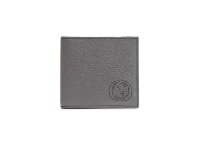 GUCCI Soho Coin Wallet Interlocking G Leather "Gray"