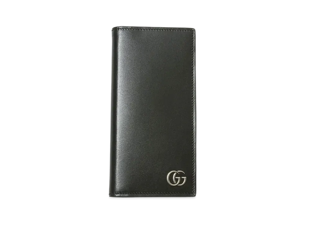 GUCCI GG Marmont Long Wallet Leather "Black/Silver"