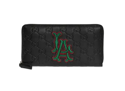 GUCCI x Los Angeles Dodgers GG Signature Zip Around Wallet "Black"
