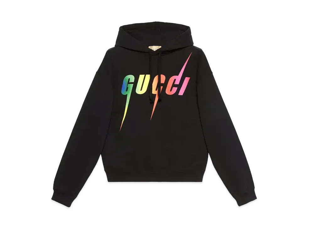 GUCCI Cotton Sweatshirt With Gucci Blade Print "Black"