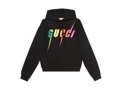 GUCCI Cotton Sweatshirt With Gucci Blade Print "Black"