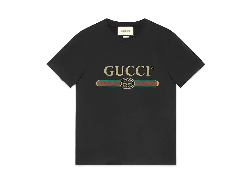 グッチ グッチロゴ ウォッシュドオーバーサイズ Tシャツ "ブラック" 440103 X3F05 1508