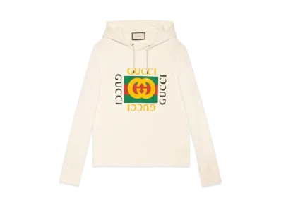 GUCCI Vintage Logo Cotton Sweatshirt "White"