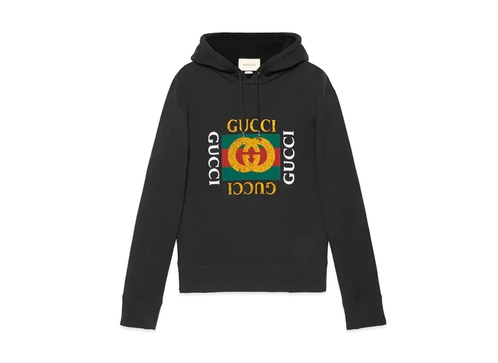 グッチ ヴィンテージロゴ コットンスウェットシャツ "ブラック" 454585 X5J57 1015