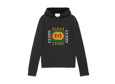 GUCCI Vintage Logo Cotton Sweatshirt "Black"