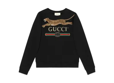 GUCCI Leopard Logo Sweatshirt "Black"
