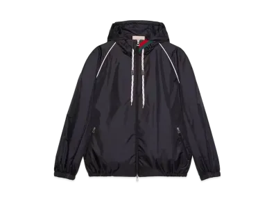 GUCCI Nylon Satin Jacket "Black/Green/Red"