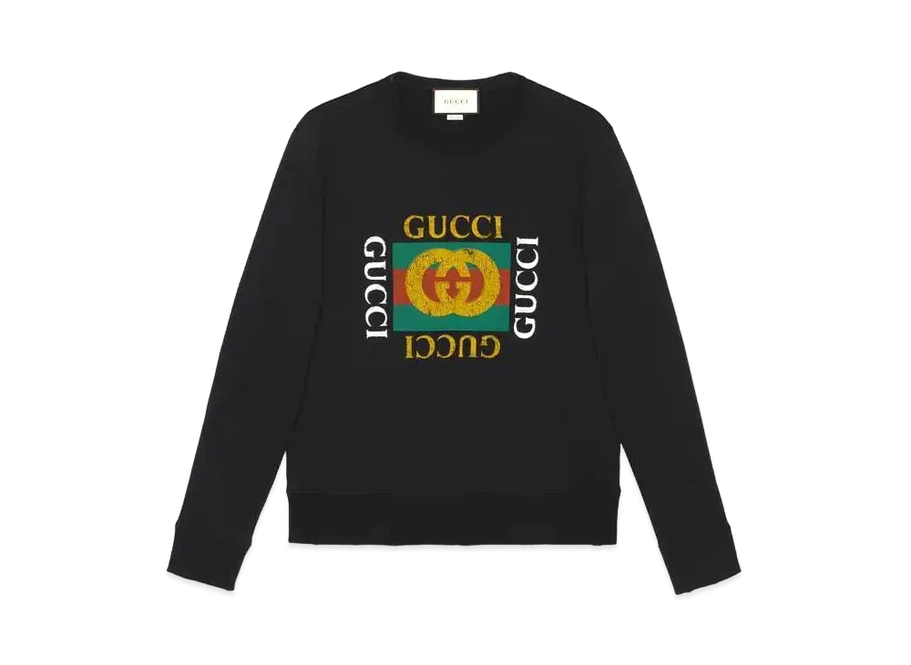 グッチ ヴィンテージロゴ コットンスウェットシャツ "ブラック" 454569 X5J57 1015