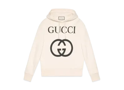 GUCCI Hooded Sweatshirt With Interlocking G "Off White"
