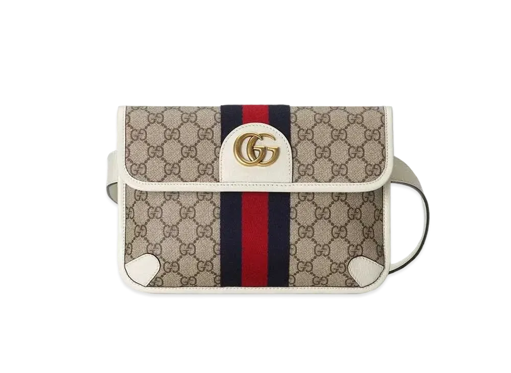 GUCCI Ophidia Belt Bag GG Supreme Canvas "Beige/Whiite"