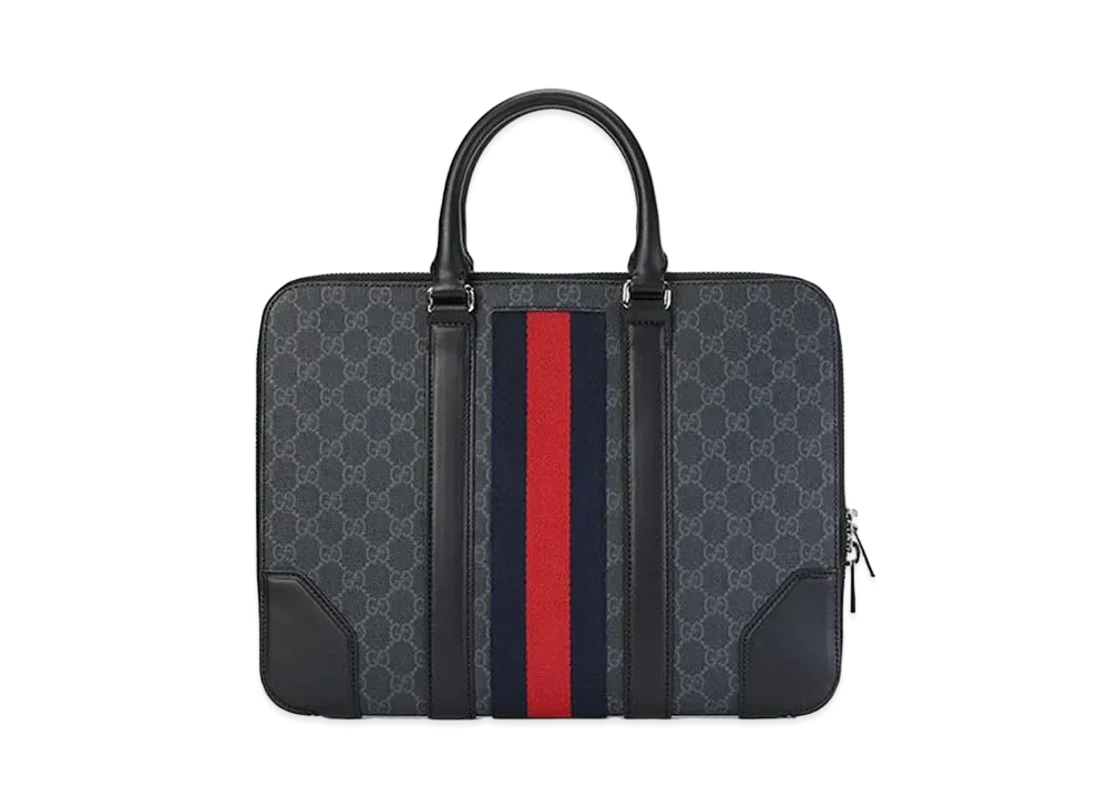 グッチ 2way ブリーフケース シェリーライン GGスプリーム 