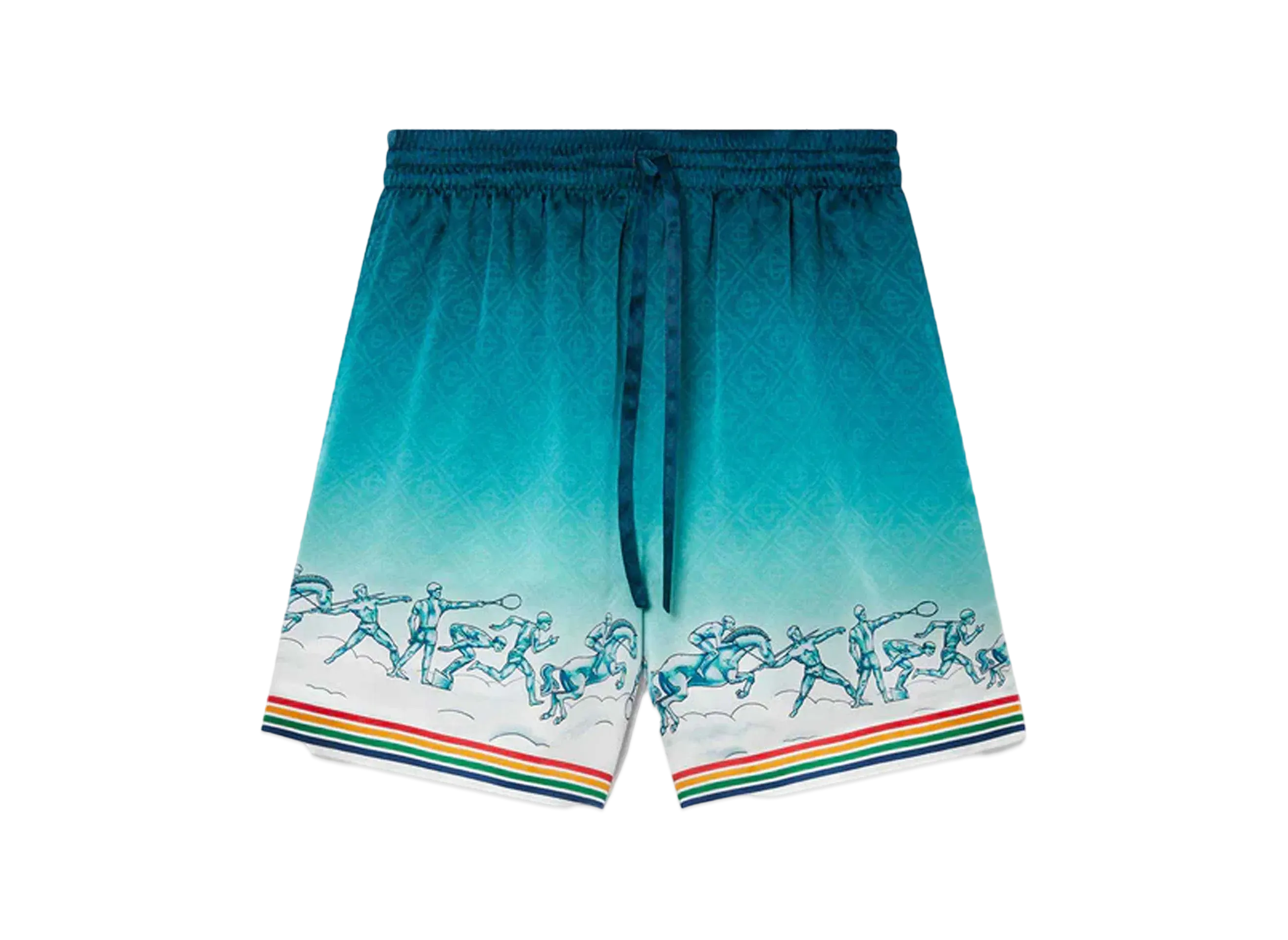 Casablanca La Deesse Du Stade Silk Shorts "Multi"
