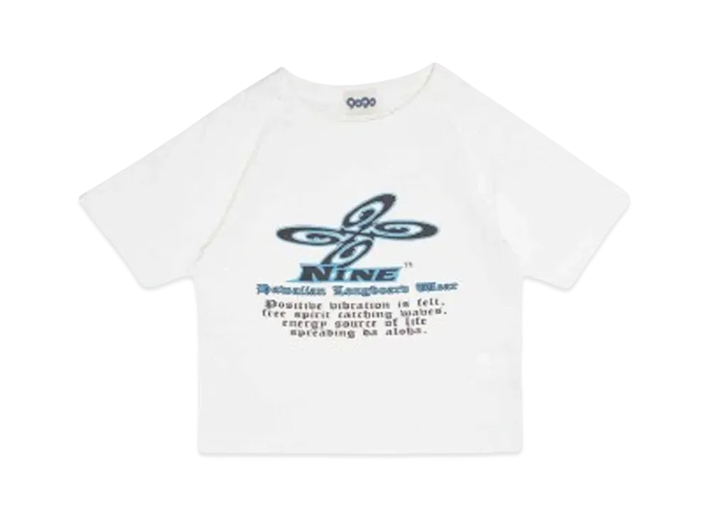 9090 PIKO x 9090 Windmill Logo Cropped Tee "WHITE"