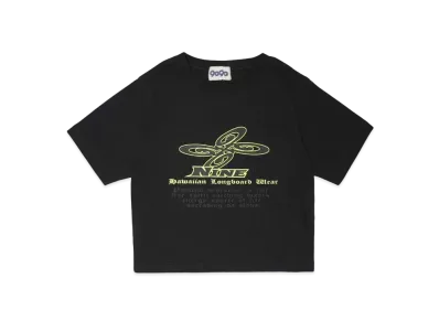 9090 PIKO x 9090 Windmill Logo Cropped Tee "BLACK"