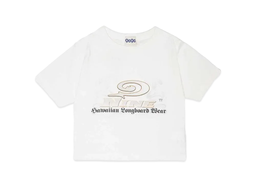 9090 PIKO x 9090 Metal Logo Cropped Tee "WHITE"