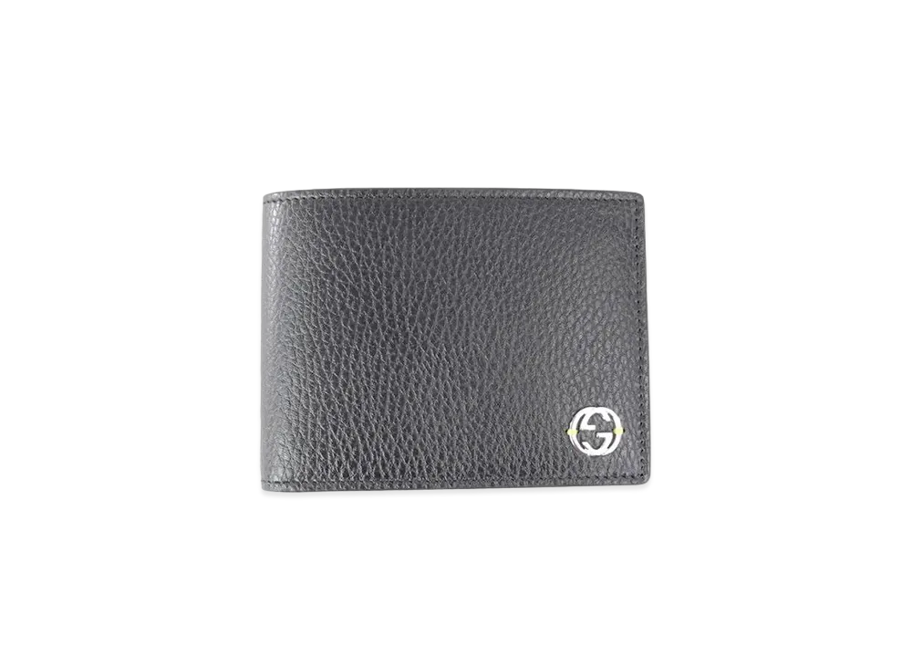 GUCCI GG Logo Bi-fold Wallet "Black/Yellow"