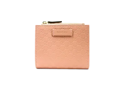 GUCCI Micro Guccissima Bi-Fold Wallet "Pink"