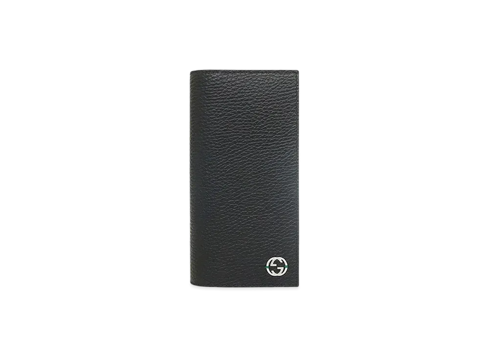 GUCCI GG Logo Zipper Long Wallet "Black/Green"
