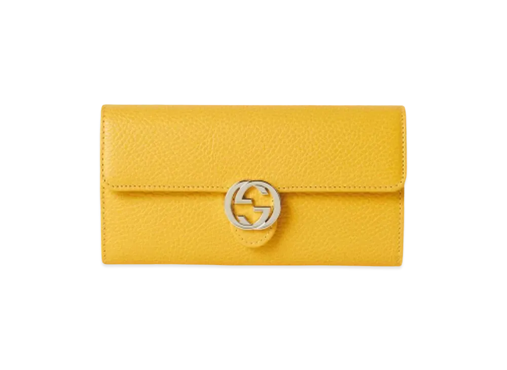 GUCCI GG Interlocking Bi-fold Long Wallet "Yellow"