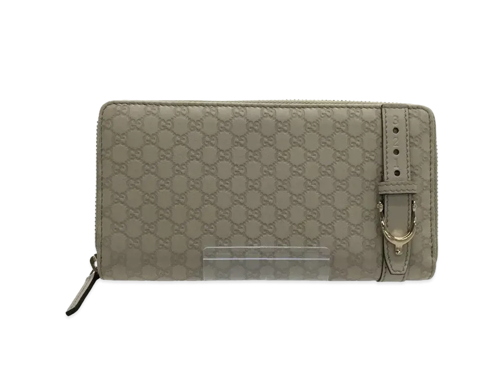 GUCCI Micro Guccissima Zip Around Long Wallet "Gray"