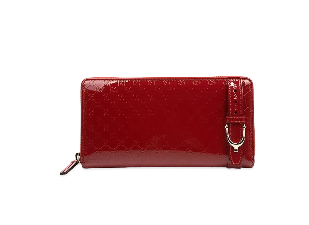 GUCCI Micro Guccisima Zip Around Long Wallet "Red"