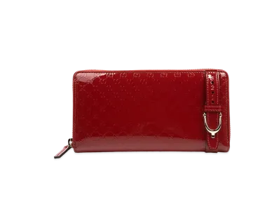 GUCCI Micro Guccisima Zip Around Long Wallet "Red"