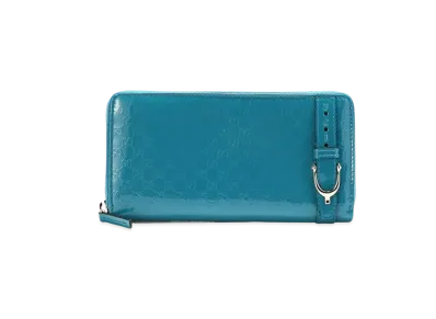 GUCCI Micro Guccisima Zip Around Long Wallet "Blue"