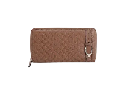 GUCCI Micro Guccisima Zip Around Long Wallet "Brown"