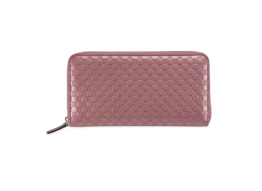 GUCCI グッチ 長財布 マイクログッチシマ ピンク グッチ マイクログッチシマ ジップアラウンド ロングウォレット