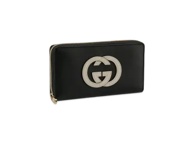 GUCCI GG Logo Basket Round Zipper Long Wallet "Black"