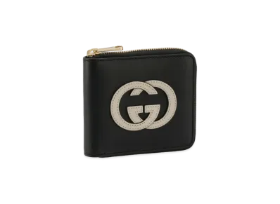 GUCCI GG Logo Basket Round Zipper Long Wallet "Black"